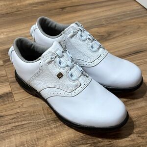 FJ DryJoys White Leather Golf Shoes
